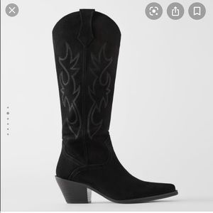 Zara suede cowboy boots